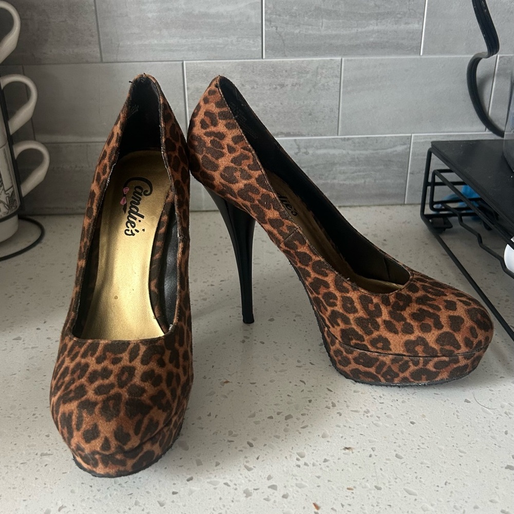 Candie's Brown Leopard Print Heels